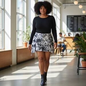 NEW- Fashion Nova Black and White Denim